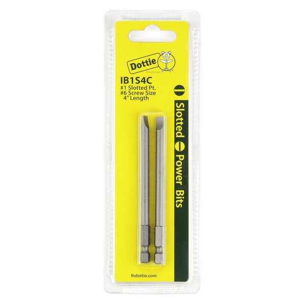 L.H. Dottie L.H. Dottie #1 x 4'' Slotted Power Bit (Carded) IB1S4C